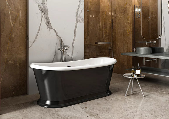 CE11032-GB Charlotte Edwards Rosemary Boat Bath with Gloss Black Exterior