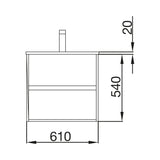 Noja 610mm Matt Grey Wall Hung 2 Drawer Unit and Basin