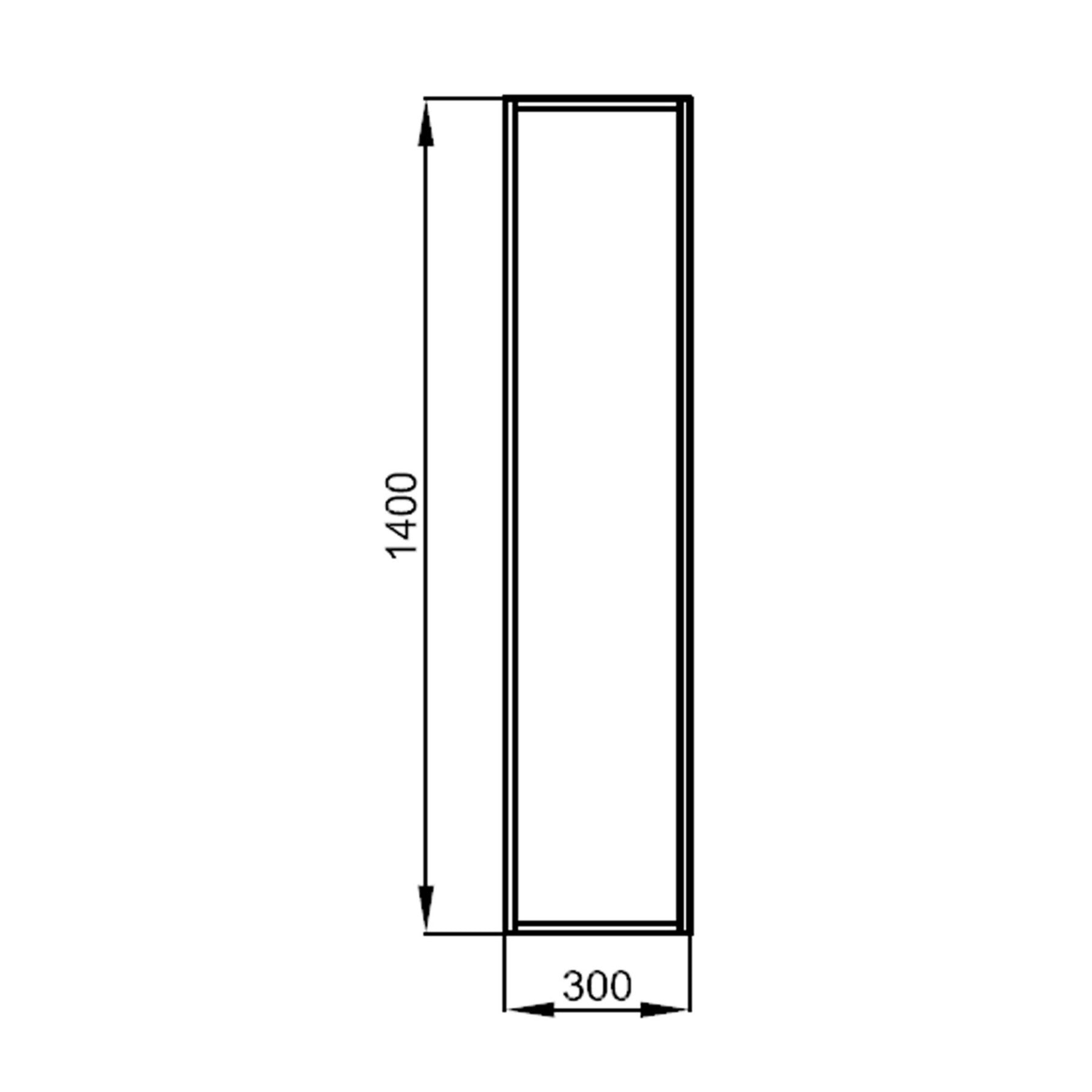 Optima 1400mm Matt Black Wall Hung Pillar Unit