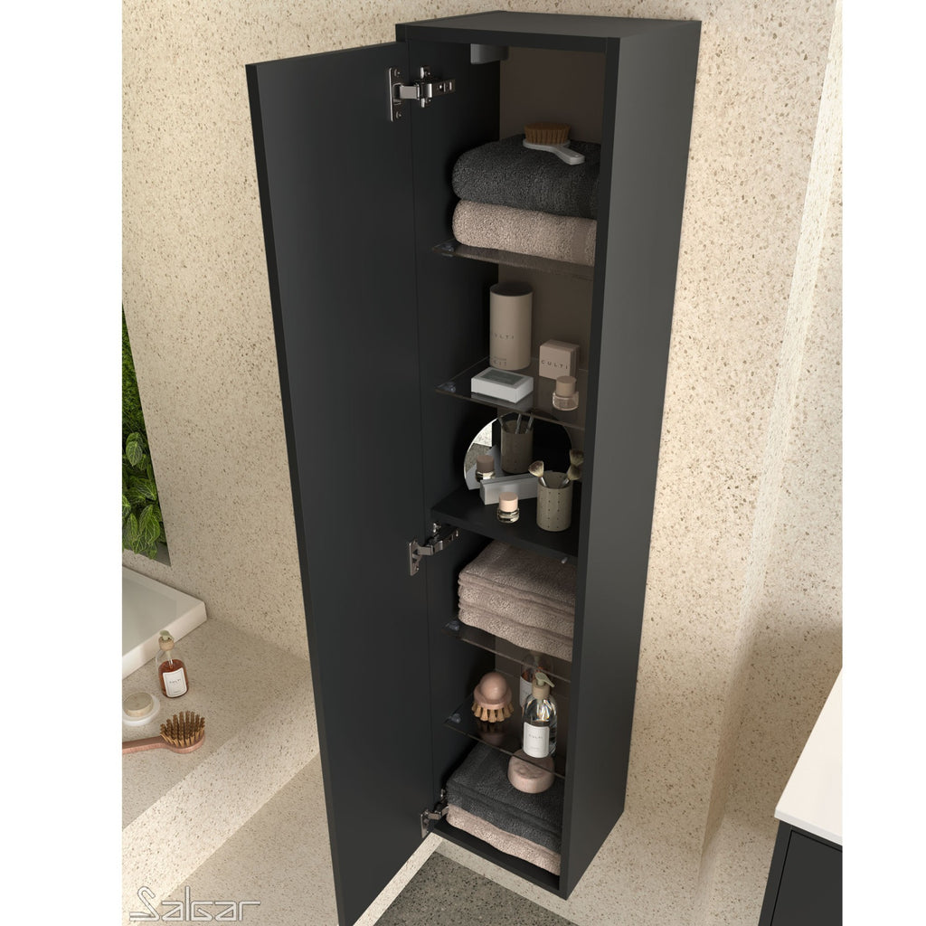 Optima 1400mm Matt Black Wall Hung Pillar Unit