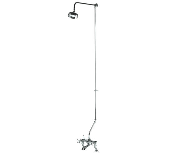 I303XAK305Beaumont Cranked Leg Bath Shower Mixer with Rigid Riser Shower, Chrome