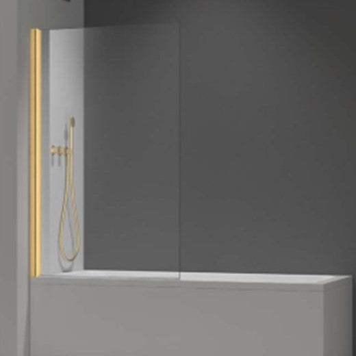 STRATOS SQUARE BRUSHED BRASS BATH SCREEN