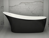 CE11038-GB Charlotte Edwards Portobello Freestanding Bath with Gloss Black Exterior