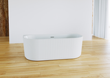 Sophia by Classical Baths - Fluted BTW 1700 x 800mm Double Ended Freestanding Bath, Gloss White or Painted Finish Available